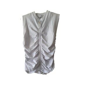 TopShop Women’s Hourglass Top Blouse Ruched Sleeveless White -Sz 4-6 NWT Office
